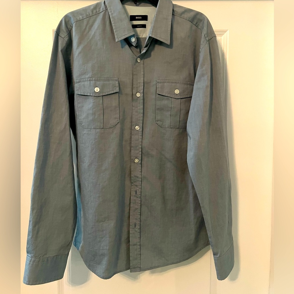 Mens Hugo Boss long sleeve collar button down shirt - XL NWOT